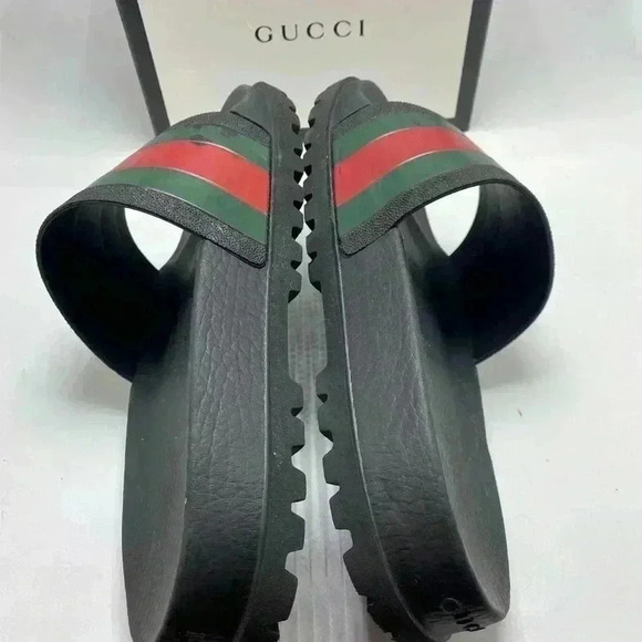 Gucci slide sandal with web GG red green lido - Picture 6 of 11